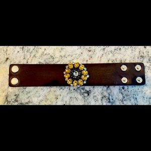 Brown leather cuff bracelet